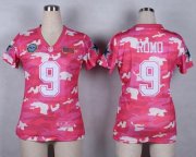 Wholesale Cheap Nike Cowboys #9 Tony Romo Pink Women's Stitched NFL Elite Camo Fashion Jersey