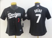 Wholesale Cheap Women's Los Angeles Dodgers #7 Julio Urias Black Stitched MLB Jersey(Run Small)