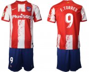 Wholesale Cheap Men 2021-2022 Club Atletico Madrid home red 9 Nike Soccer Jersey