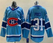 Cheap Men's Montreal Canadiens #31 Carey Price Blue 2022 Reverse Retro Stitched Jersey