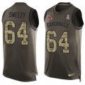 Wholesale Cheap Nike Cardinals #64 J.R. Sweezy Green Men's Stitched NFL Limited Salute To Service Tank Top Jersey