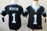 Wholesale Cheap Toddler Nike Panthers #1 Cam Newton Black Team Color Stitched NFL Elite Jersey