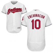 Wholesale Cheap Indians #10 Edwin Encarnacion White Flexbase Authentic Collection Stitched MLB Jersey