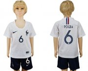 Wholesale Cheap France #6 Pogba Away Kid Soccer Country Jersey