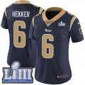 Wholesale Cheap Nike Rams #6 Johnny Hekker Navy Blue Team Color Super Bowl LIII Bound Women's Stitched NFL Vapor Untouchable Limited Jersey