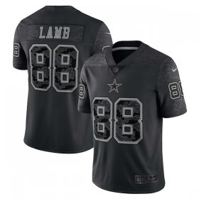 Wholesale Cheap Men\'s Dallas Cowboys #88 CeeDee Lamb Black Reflective Limited Stitched Football Jersey