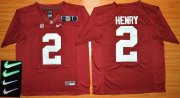 Wholesale Cheap Men's Alabama Crimson Tide #2 Derrick Henry Red 2016 Playoff Diamond Quest College Football Nike Limited Jersey