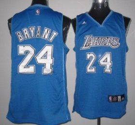 Wholesale Cheap Los Angeles Lakers #24 Kobe Bryant Light Blue With White Swingman Jersey