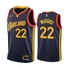 Wholesale Cheap Nike Warriors #22 Andrew Wiggins Navy NBA Swingman 2020-21 City Edition Jersey