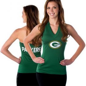 Wholesale Cheap Women\'s All Sports Couture Green Bay Packers Blown Coverage Halter Top