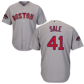 Wholesale Cheap Red Sox #41 Chris Sale Grey Cool Base 2018 World Series Stitched Youth MLB Jersey