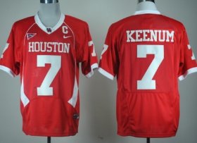 Wholesale Cheap Houston Cougars #7 Case Keenum Red C-USA Patch Jersey
