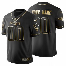 Wholesale Cheap New England Patriots Custom Men\'s Nike Black Golden Limited NFL 100 Jersey
