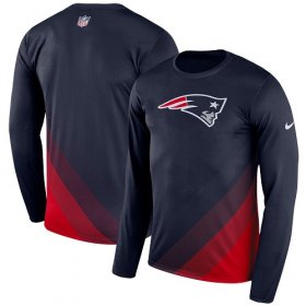 Wholesale Cheap Men\'s New England Patriots Nike Navy Sideline Legend Prism Performance Long Sleeve T-Shirt