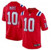 Cheap Mens New England Patriots #10 Drake Maye Nike Red Alternate Vapor Limited Jersey