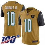 Wholesale Cheap Nike Jaguars #10 Laviska Shenault Jr. Gold Men's Stitched NFL Limited Rush 100th Season Jersey