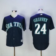 Wholesale Cheap Mariners #24 Ken Griffey Navy blue New Cool Base 2016 Hall Of Fame Patch Stitched MLB Jersey