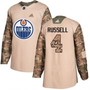 Wholesale Cheap Adidas Oilers #4 Kris Russell Camo Authentic 2017 Veterans Day Stitched NHL Jersey