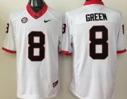 Wholesale Cheap Men's Georgia Bulldogs #8 A. J. Green White Stitched NCAA Nike Limited College Football Jersey