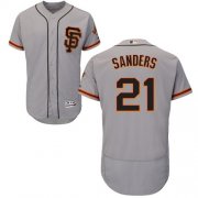 Wholesale Cheap Giants #21 Deion Sanders Grey Flexbase Authentic Collection Road 2 Stitched MLB Jersey