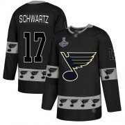 Wholesale Cheap Adidas Blues #17 Jaden Schwartz Black Authentic Team Logo Fashion Stanley Cup Champions Stitched NHL Jersey