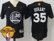 Wholesale Cheap Men's Warriors #35 Kevin Durant Black Slate 2017 The Finals Patch Stitched NBA Jersey