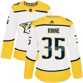 Wholesale Cheap Adidas Predators #35 Pekka Rinne White Road Authentic Women\'s Stitched NHL Jersey