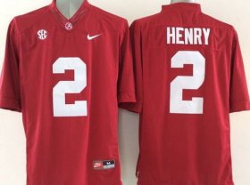 Wholesale Cheap Men\'s Alabama Crimson Tide #2 Derrick Henry Red 2015 NCAA Football Nike Limited Jersey