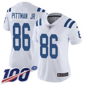 Wholesale Cheap Nike Colts #86 Michael Pittman Jr. White Women\'s Stitched NFL 100th Season Vapor Untouchable Limited Jersey