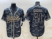Wholesale Cheap Men's New Orleans Saints #41 Alvin Kamara Grey Camo With Patch Cool Base Stitched Baseball Jersey