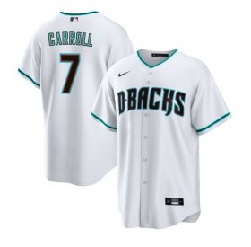 Men\'s Arizona Diamondbacks #7 Corbin Carroll White Cool Base Stitched Baseball Jerseys
