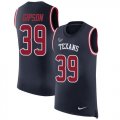 Wholesale Cheap Nike Texans #39 Tashaun Gipson Navy Blue Team Color Men's Stitched NFL Limited Rush Tank Top Jersey