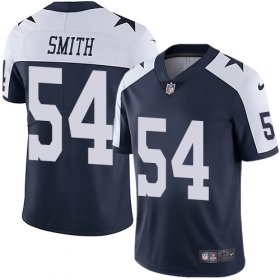 Wholesale Cheap Nike Cowboys #54 Jaylon Smith Navy Blue Thanksgiving Men\'s Stitched NFL Vapor Untouchable Limited Throwback Jersey