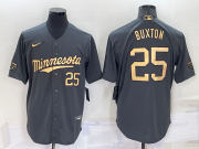 Wholesale Men's Minnesota Twins #25 Byron Buxton Number Grey 2022 All Star Stitched Cool Base Nike Jersey