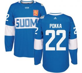 Wholesale Cheap Team Finland #22 Ville Pokka Blue 2016 World Cup Stitched NHL Jersey