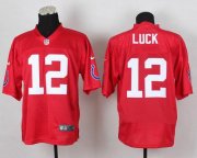 Wholesale Cheap Nike Colts #12 Andrew Luck Red Men's Stitched NFL Elite QB Practice Jersey