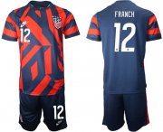 Wholesale Cheap Men 2020-2021 National team United States away 12 blue Nike Soccer Jersey