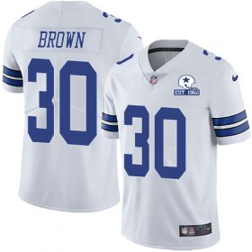 Wholesale Cheap Nike Cowboys #30 Anthony Brown White Men\'s Stitched With Established In 1960 Patch NFL Vapor Untouchable Limited Jersey