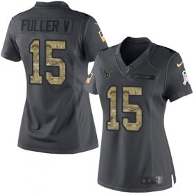Wholesale Cheap Nike Texans #15 Will Fuller V Black Women\'s Stitched NFL Limited 2016 Salute to Service Jersey