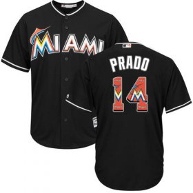 Wholesale Cheap marlins #14 Martin Prado Black Team Logo Fashion Stitched MLB Jersey