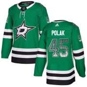 Cheap Adidas Stars #45 Roman Polak Green Home Authentic Drift Fashion Stitched NHL Jersey