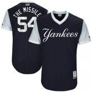 Wholesale Cheap Yankees #54 Aroldis Chapman Navy "The Missile" Players Weekend Authentic Stitched MLB Jersey