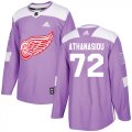 Wholesale Cheap Adidas Red Wings #72 Andreas Athanasiou Purple Authentic Fights Cancer Stitched Youth NHL Jersey