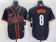 Wholesale Cheap Men's Baltimore Orioles #8 Cal Ripken Jr Black Cool Base Stitched Baseball Jersey