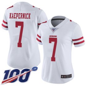 Wholesale Cheap Nike 49ers #7 Colin Kaepernick White Women\'s Stitched NFL 100th Season Vapor Limited Jersey
