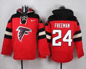 Wholesale Cheap Nike Falcons #24 Devonta Freeman Red Player Pullover NFL Hoodie