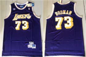 Wholesale Cheap Lakers 73 Dennis Rodman Purple Hardwood Classics Jersey