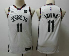 Cheap Youth Brooklyn Nets #11 Kyrie Irving NEW White 2020 City Edition NBA Swingman Jersey With The Sponsor Logo