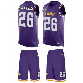 Wholesale Cheap Nike Vikings #26 Trae Waynes Purple Team Color Men\'s Stitched NFL Limited Tank Top Suit Jersey
