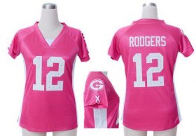 Wholesale Cheap Nike Packers #12 Aaron Rodgers Pink Draft Him Name & Number Top Women\'s Stitched NFL Elite Jersey